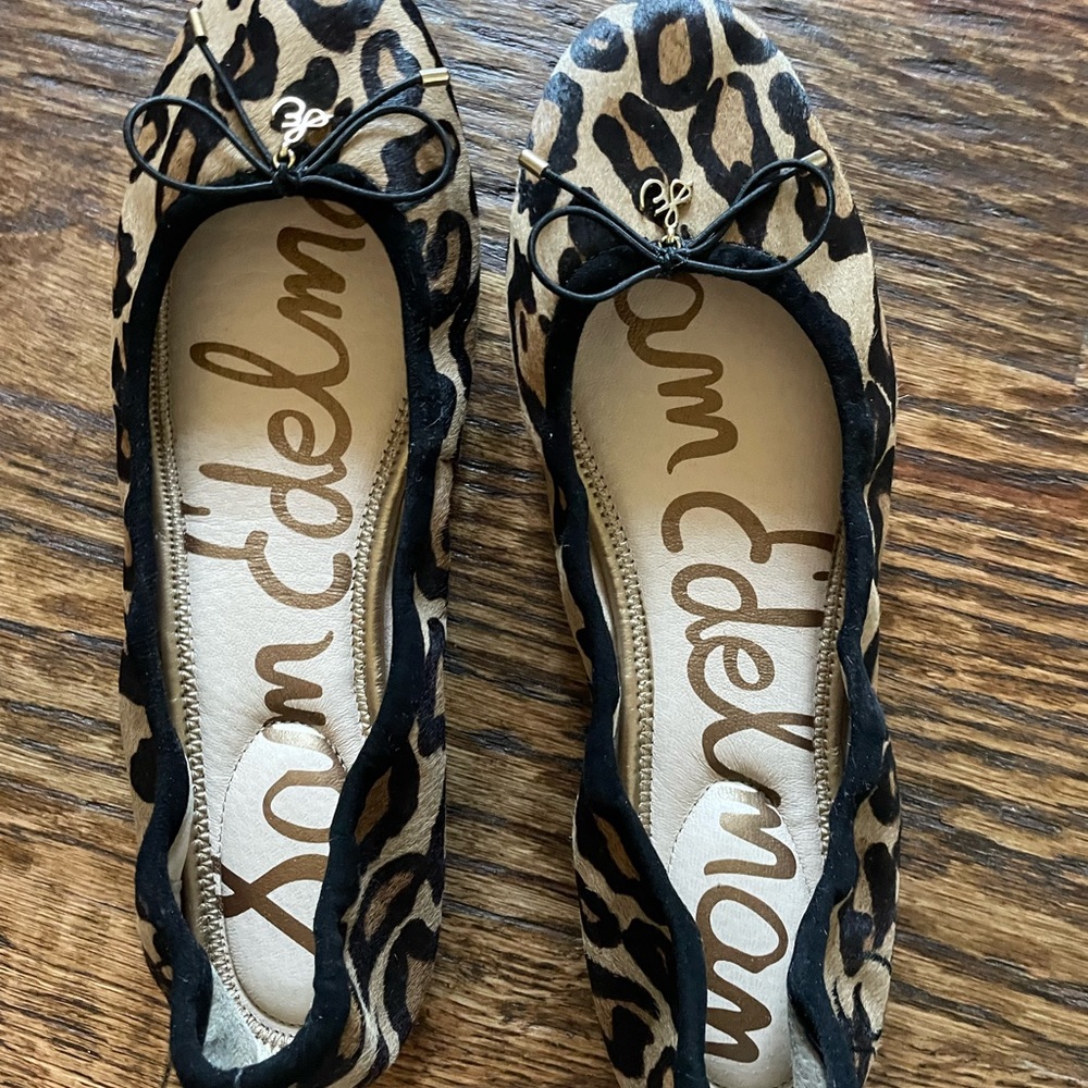 Leopard Sam Edelman slip on ballet shoes